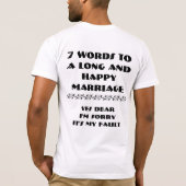 7つの言葉で長く幸せな結婚生活を送る方法 Tシャツ (裏面)