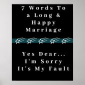 ７つの言葉で長く幸せな結婚生活を送る - ポスター (正面)