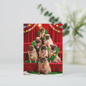 7匹のハートフルなパグちゃん インビテーションポストカード (スタンド正面)