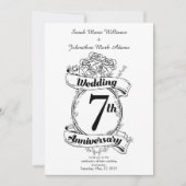 ７周年結婚記念日のローズ 招待状 (正面)