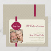 ７年目の記念日の招待状 :: 愛情 招待状 (正面/裏面)