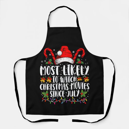7月からクリスマス映画を見る可能性大 エプロン (正面)