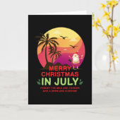 ７月のクリスマスおめでとうサンタクロースさん カード (黄色い花)