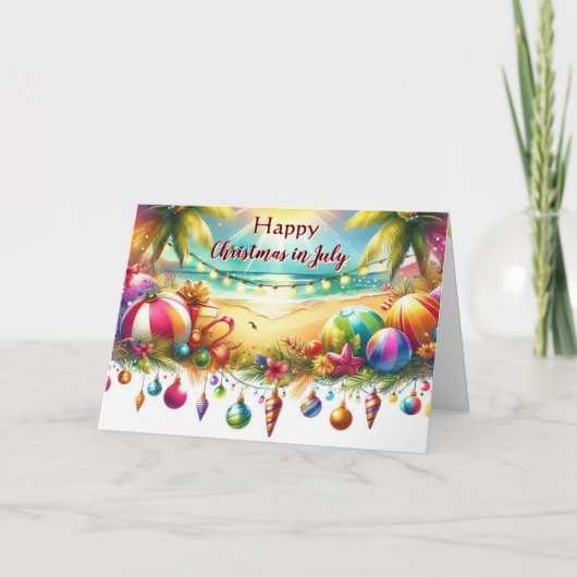７月のクリスマスおめでとう　トロピカル・ホリデー・カード シーズンカード (正面)