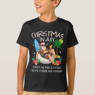 ７月のクリスマス ヤシの木 ビーチ サマー ハワイ Tシャツ