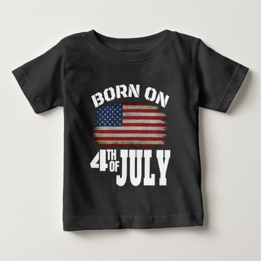 ７月４日に生まれた ベビーTシャツ (正面)