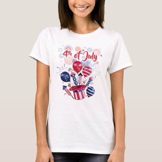 7月4日の独立記念日おめでとうございます Tシャツ (正面)