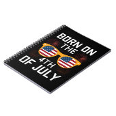7月4日生まれの誕生日サングラス USA ノートブック (左側)