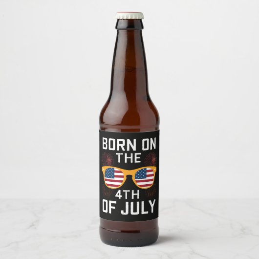 7月4日生まれの誕生日サングラス USA ビールラベル (正面)