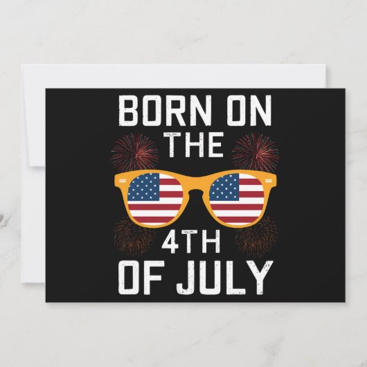 ７月４日生まれの誕生日サングラス USA 招待状 (正面)