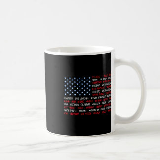 7月4日 アメリカ合衆国 アメリカ国旗 全50州の名前 女性 コーヒーマグカップ