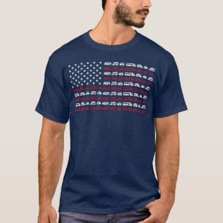 7月4日 アメリカ国旗 RVキャンピング モーターホーム ビンテージ Tシャツ