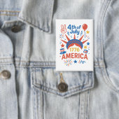 7月4日 アメリカ独立記念日 自由の女神 缶バッジ (インサイチュ)
