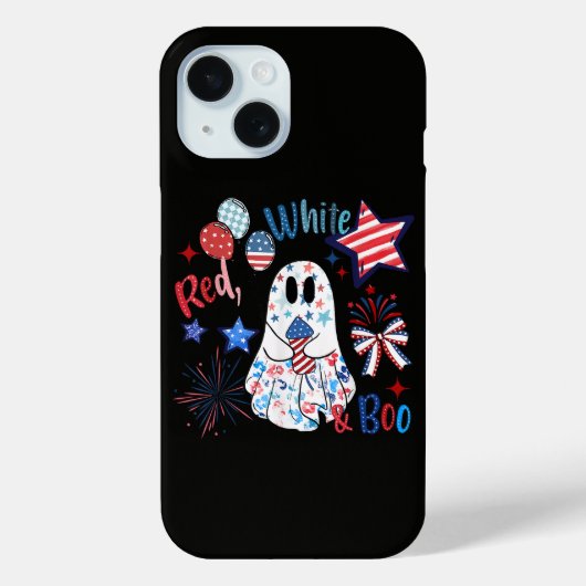 ７月４日 ゴースト レッド ホワイト ブー 愛国 ハロウィン Case-Mate iPhoneケース (裏面)