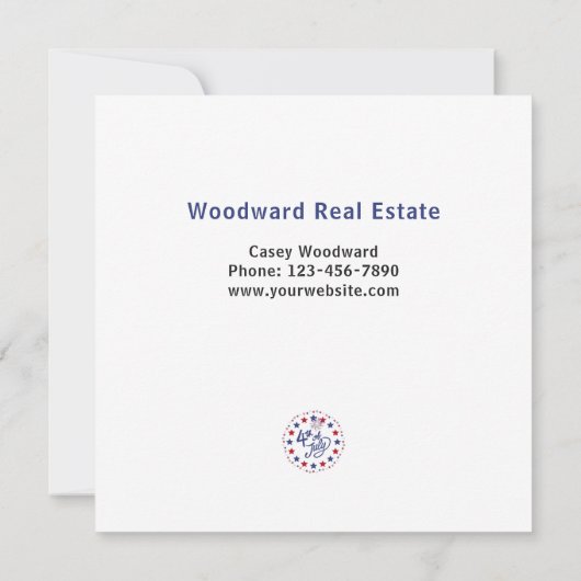 ７月４日 |不動産実在お客様の予算に感謝 ノートカード (裏面)