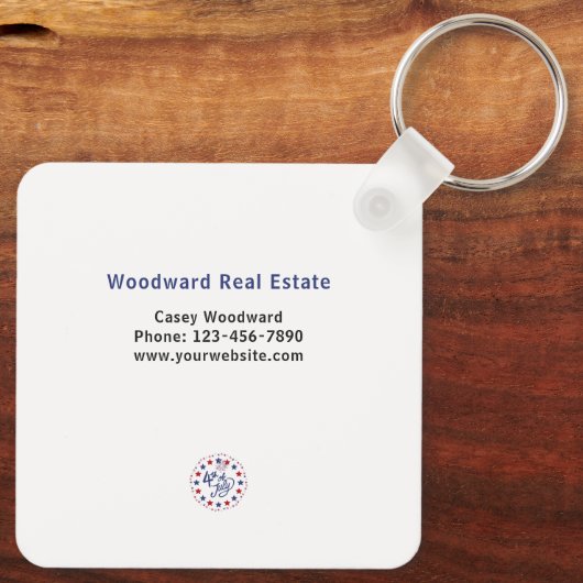 7月4日 実在|資産予算パーソナライズされた キーホルダー (裏面)