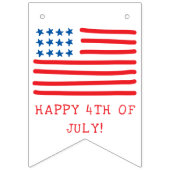 7月4日 |手描きアメリカ国旗と星 バンティングフラッグ (第2の旗)