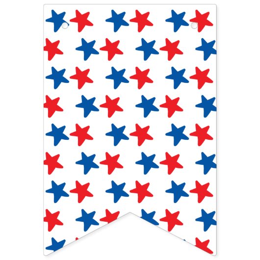 7月4日 |手描きアメリカ国旗と星 バンティングフラッグ (第1の旗)