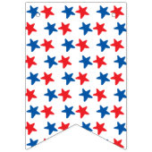 7月4日 |手描きアメリカ国旗と星 バンティングフラッグ (第3の旗)