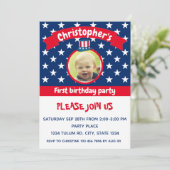 ７月４日 |白と青（赤） |誕生日 招待状 (スタンド正面)