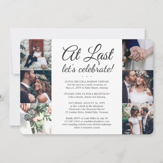 ７枚の写真で見る、最後の結婚式のお祝い 招待状 (正面)