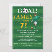 ７歳のサッカー誕生日招待状 招待状 (正面)