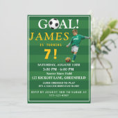 ７歳のサッカー誕生日招待状 招待状 (スタンド正面)