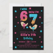 7歳の女の子の誕生日 招待状 (正面)