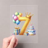 ７歳の誕生日おめでとう アクリル招待状 (インサイチュ (ポータブル))