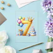 ７歳の誕生日おめでとう アクリル招待状 (インサイチュ (ウェディング))