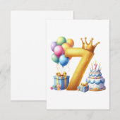 ７歳の誕生日おめでとう エンクロージャーカード (正面/裏面)