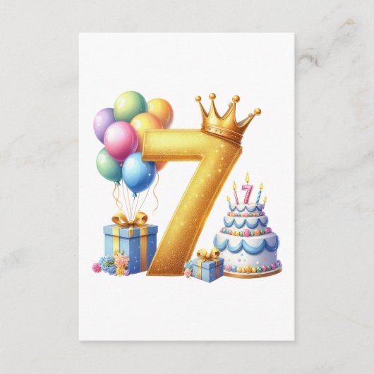 ７歳の誕生日おめでとう エンクロージャーカード (正面)