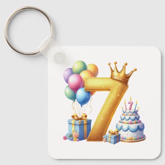 7歳の誕生日おめでとう キーホルダー (正面)