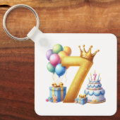 7歳の誕生日おめでとう キーホルダー (正面)