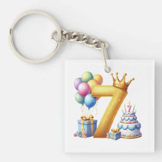 ７歳の誕生日おめでとう キーホルダー (正面)