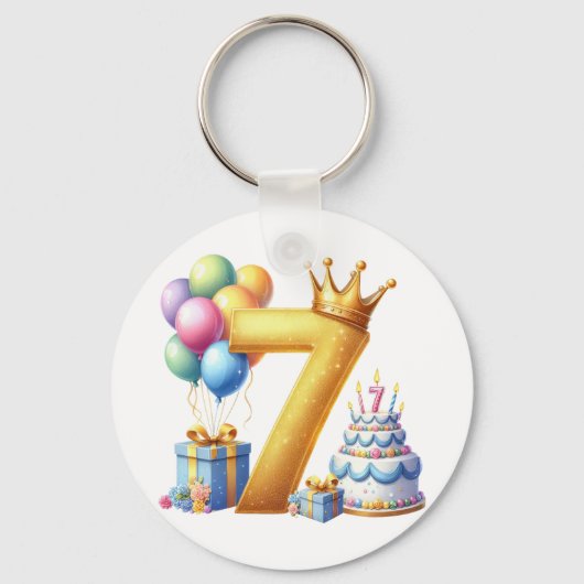 ７歳の誕生日おめでとう キーホルダー (正面)