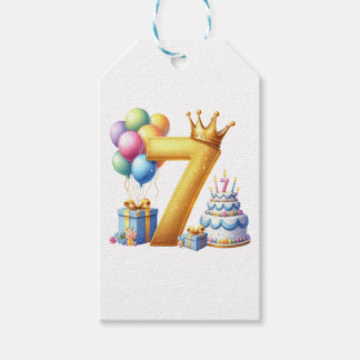 7歳の誕生日おめでとう ギフトタグ