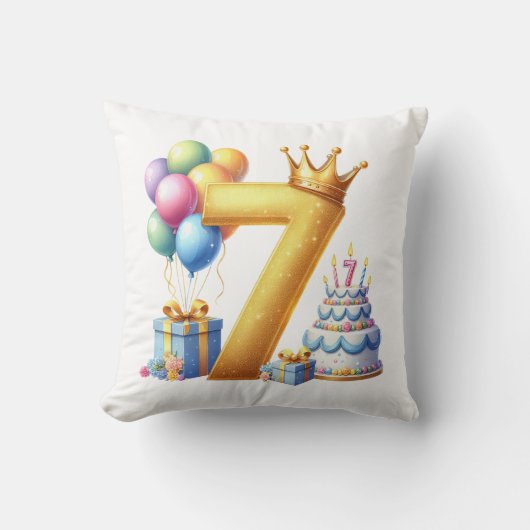 7歳の誕生日おめでとう クッション (正面)