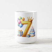 7歳の誕生日おめでとう コーヒーマグカップ (中央)