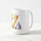 7歳の誕生日おめでとう コーヒーマグカップ (正面右)