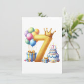 7歳の誕生日おめでとう サンキューカード (スタンド正面)