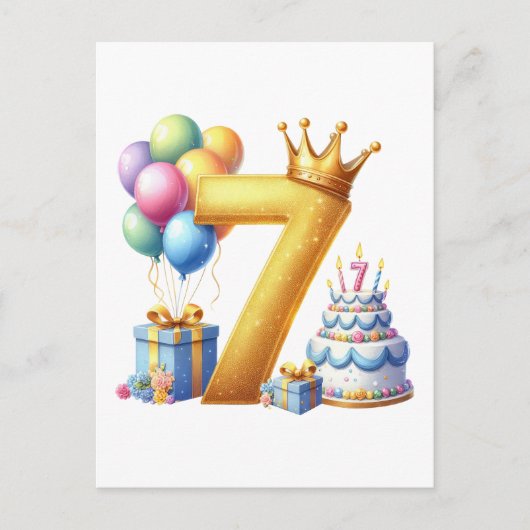 ７歳の誕生日おめでとう シーズンポストカード (正面)