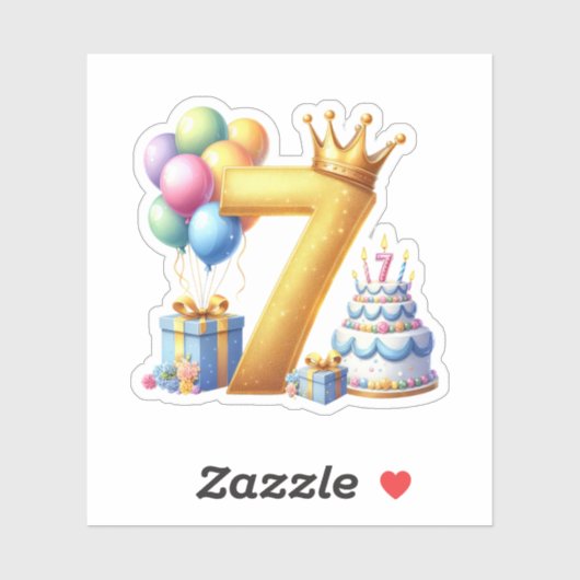 ７歳の誕生日おめでとう シール (シート)