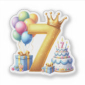 ７歳の誕生日おめでとう シール (正面)