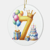 ７歳の誕生日おめでとう セラミックオーナメント (左)