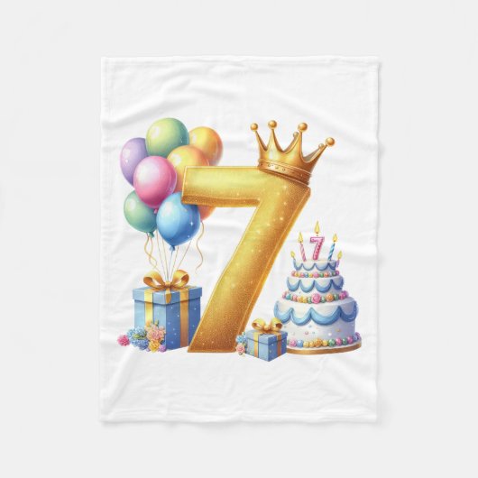 ７歳の誕生日おめでとう フリースブランケット (正面)