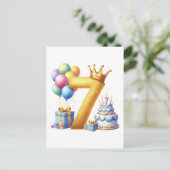 ７歳の誕生日おめでとう ポストカード (スタンド正面)
