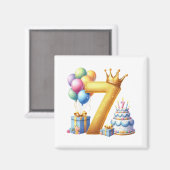 ７歳の誕生日おめでとう マグネット (正面/裏面)