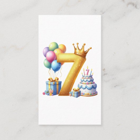 7歳の誕生日おめでとう 名刺 (正面)