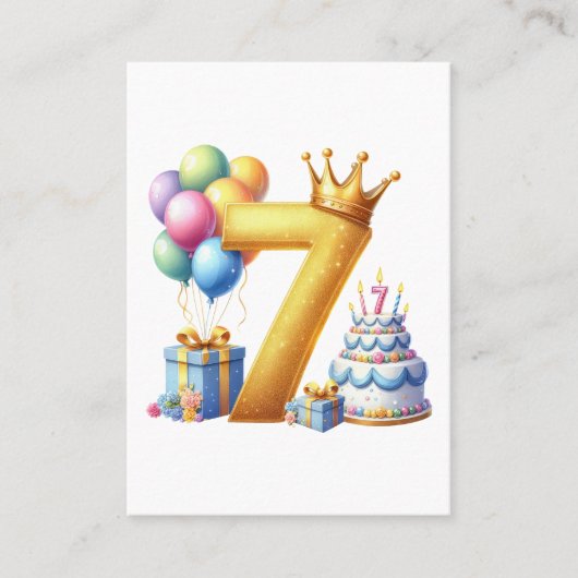 7歳の誕生日おめでとう 名刺 (正面)